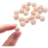 RUIYELE Bolas de madera para manualidades- 100 unidades- redondas- sin acabar- bolas de madera sin agujeros- bolas de…